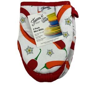 NEW Fiesta 2 Pack Mini Mitts Colorful Pepper Pattern Red Yellow